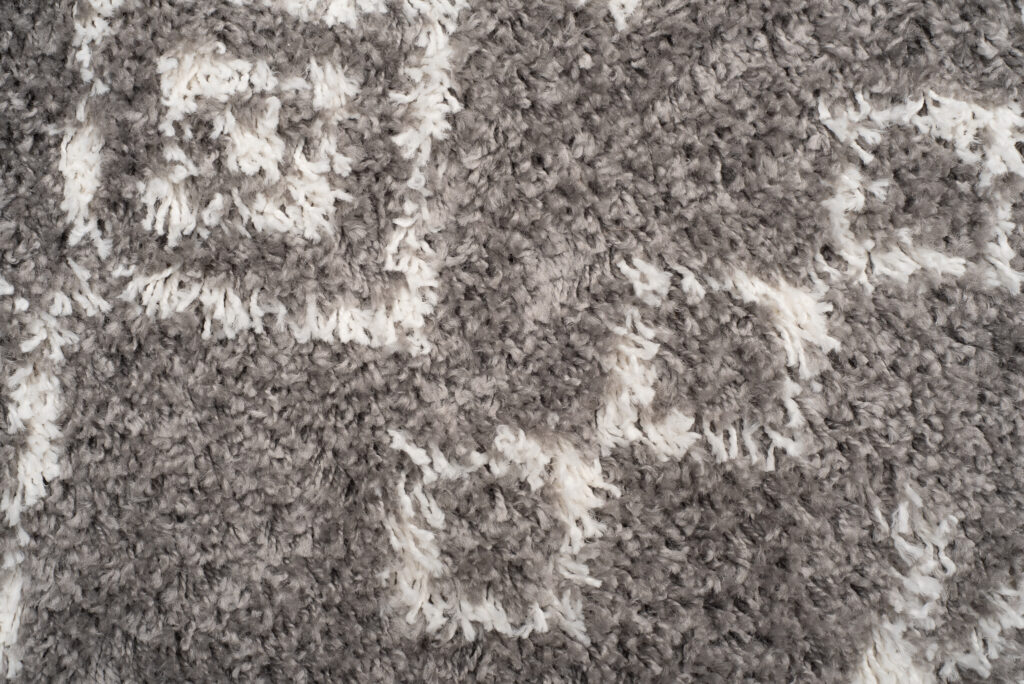 Tapis Boho à Franges Gris Géométrique Shaggy