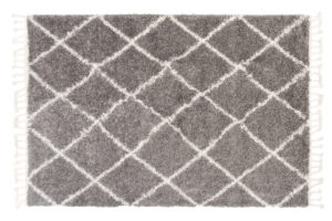 Tapis Boho à Franges Gris Losanges Shaggy