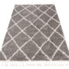 Tapis Boho à Franges Gris Losanges Shaggy