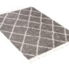 Tapis Boho à Franges Gris Losanges Shaggy