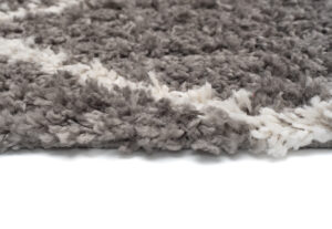 Tapis Boho à Franges Gris Losanges Shaggy
