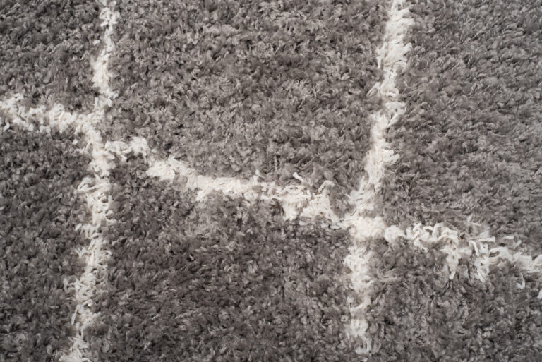 Tapis Boho à Franges Gris Losanges Shaggy