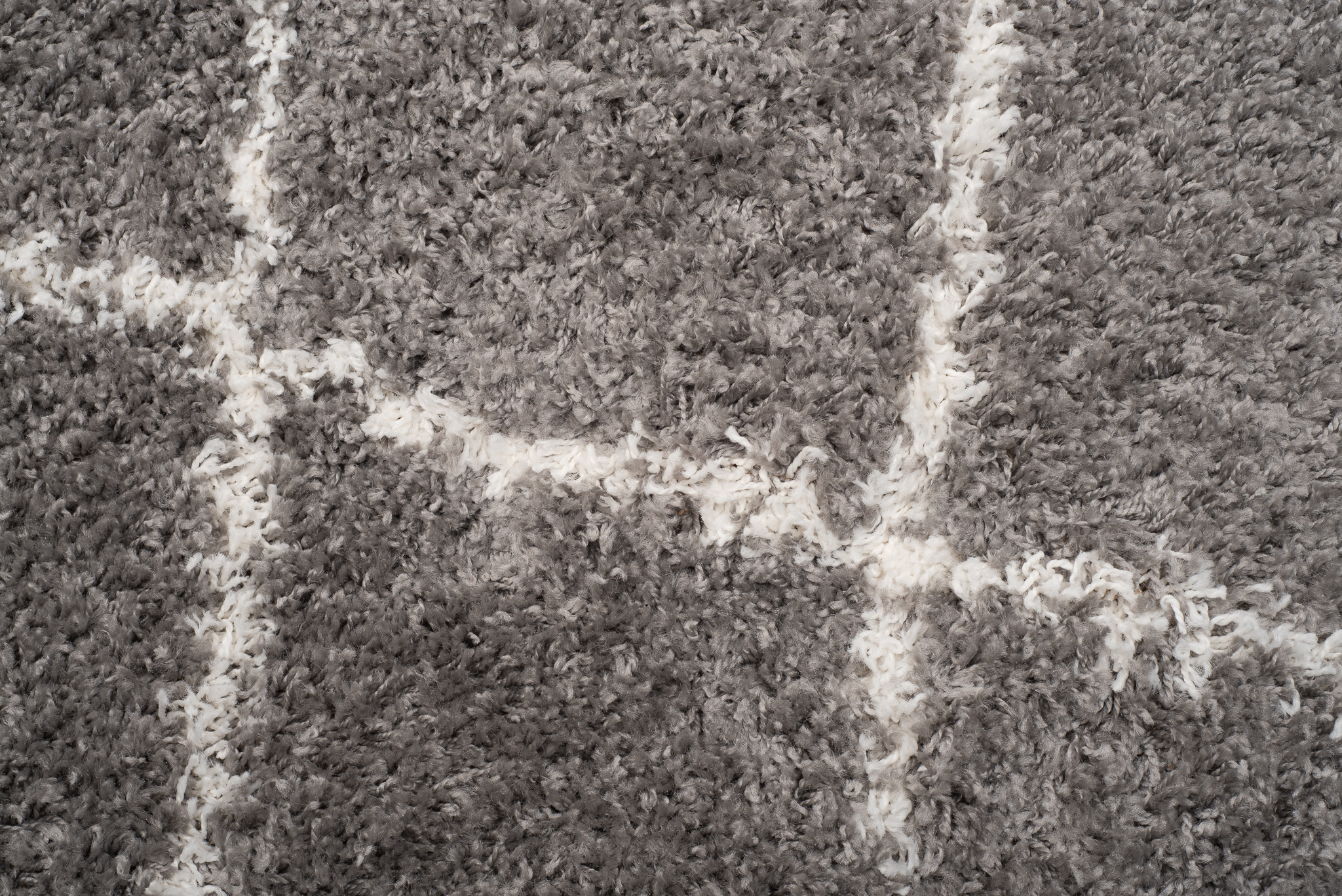 Tapis Boho à Franges Gris Losanges Shaggy