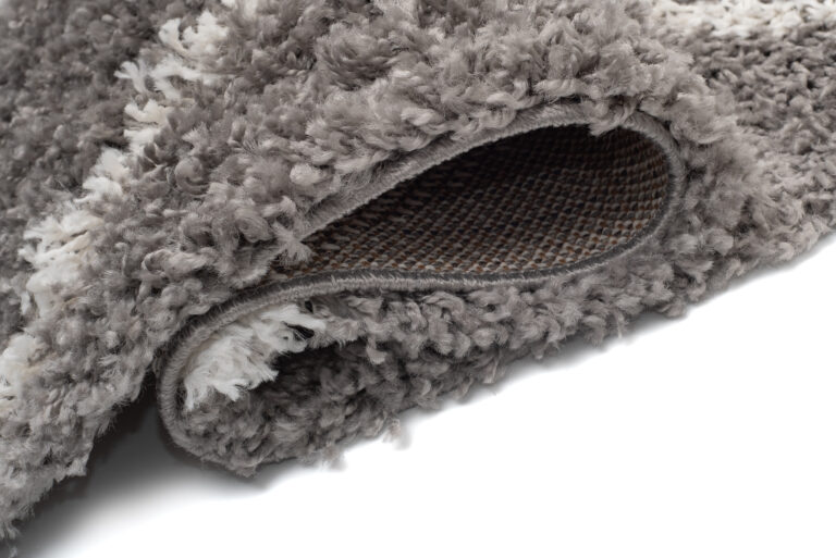 Tapis Boho à Franges Gris Losanges Shaggy