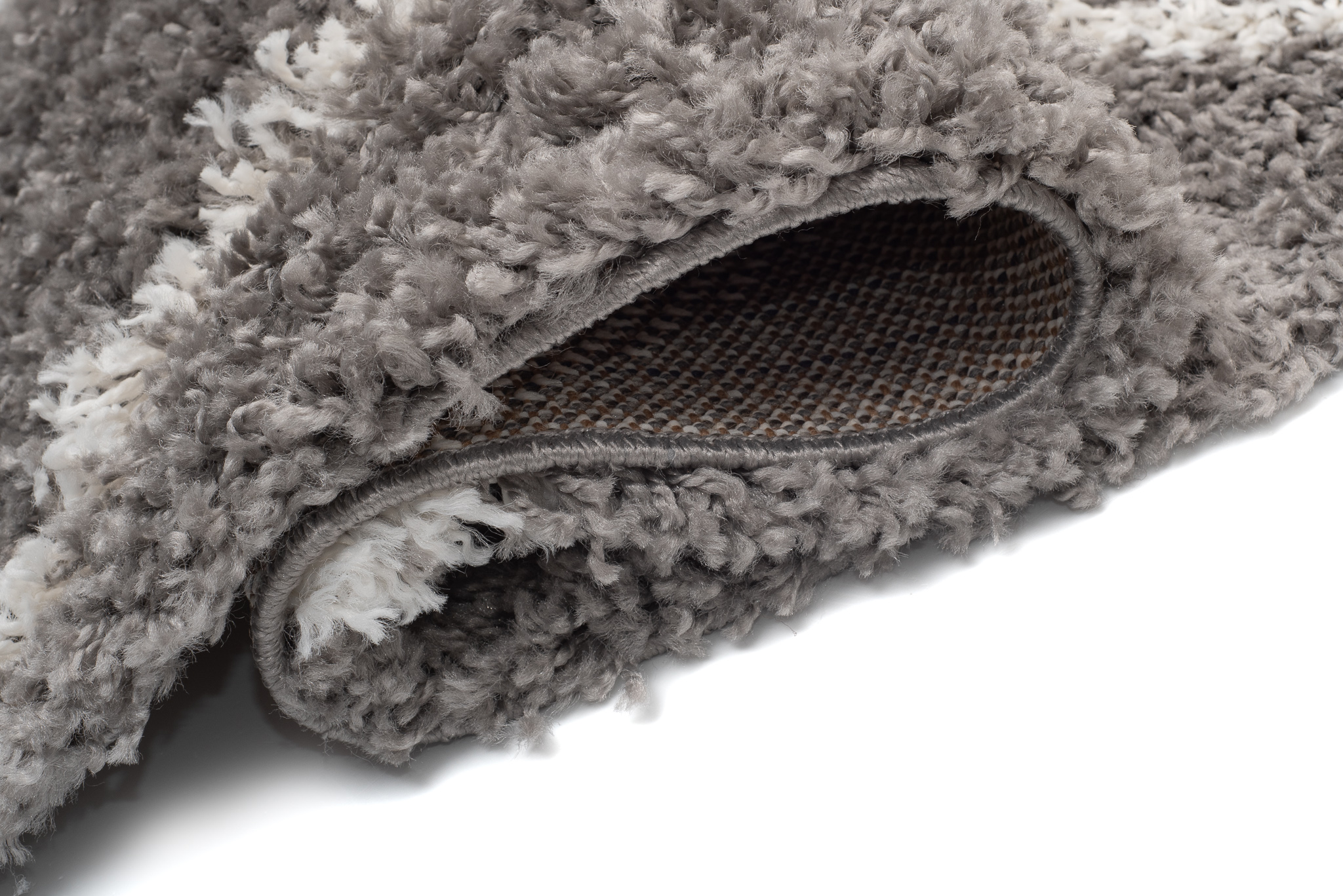 Tapis Boho à Franges Gris Losanges Shaggy