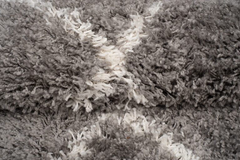 Tapis Boho à Franges Gris Losanges Shaggy