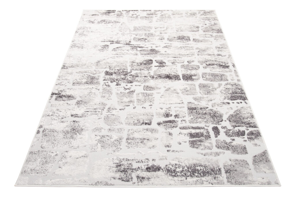 Tapis Sky Gris Beige Abstrait Rayures