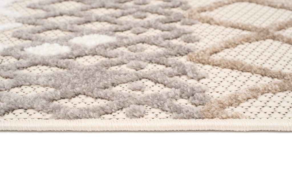 Tapis Extérieur Patio Gris Crème Ethnique