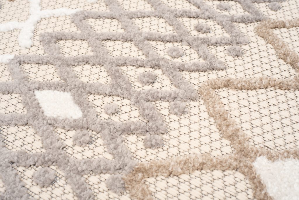 Tapis Extérieur Patio Gris Crème Ethnique