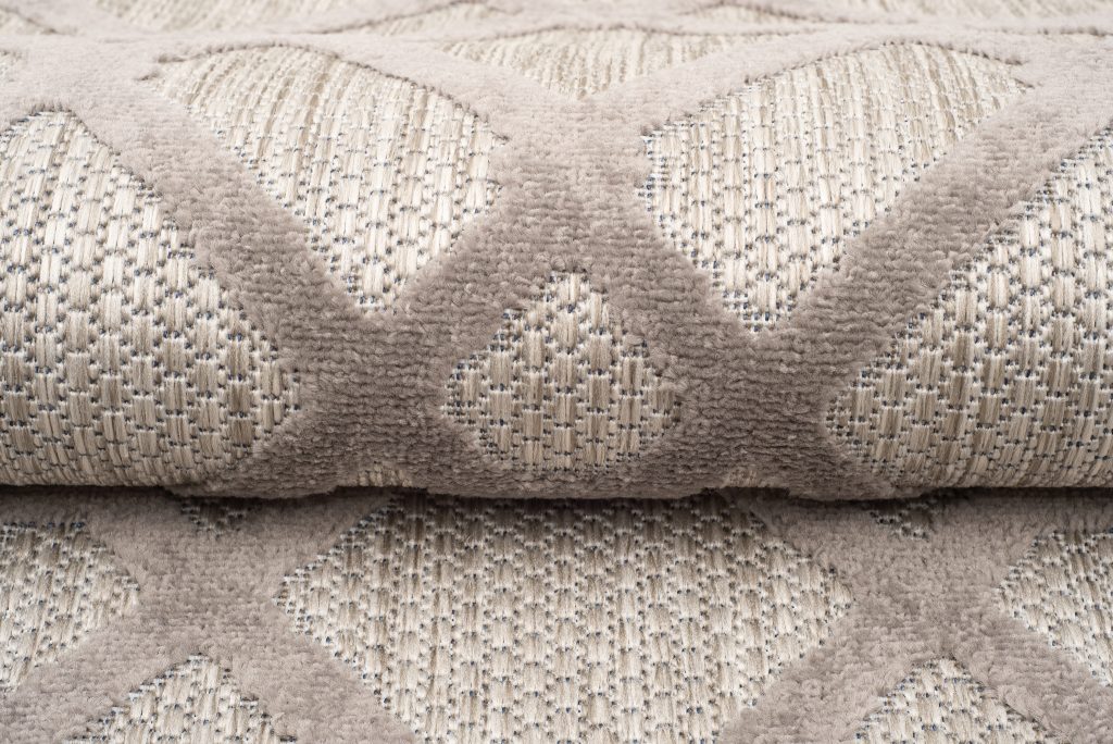 Tapis Extérieur Patio Beige Gris à Carreaux