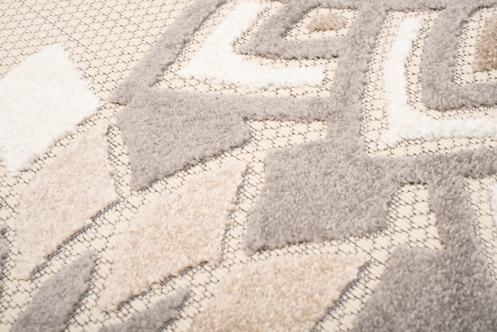 Tapis Extérieur Patio Crème Gris Floral