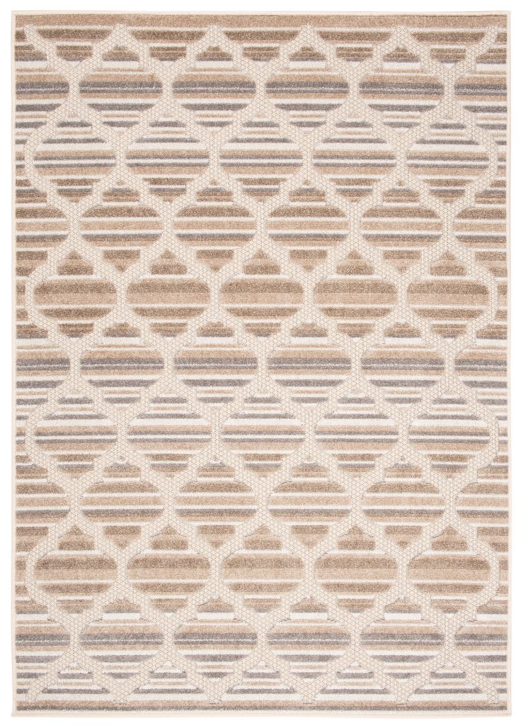 Tapis Extérieur Patio Crème Gris Treillis