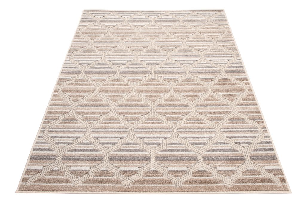 Tapis Extérieur Patio Crème Gris Treillis