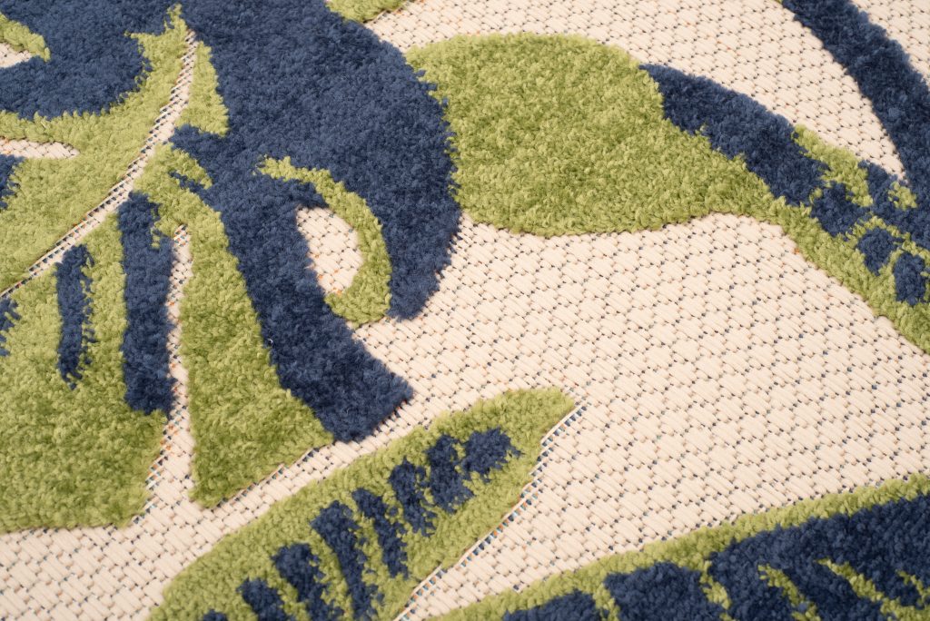Tapis Extérieur Patio Crème Feuilles de Monstera