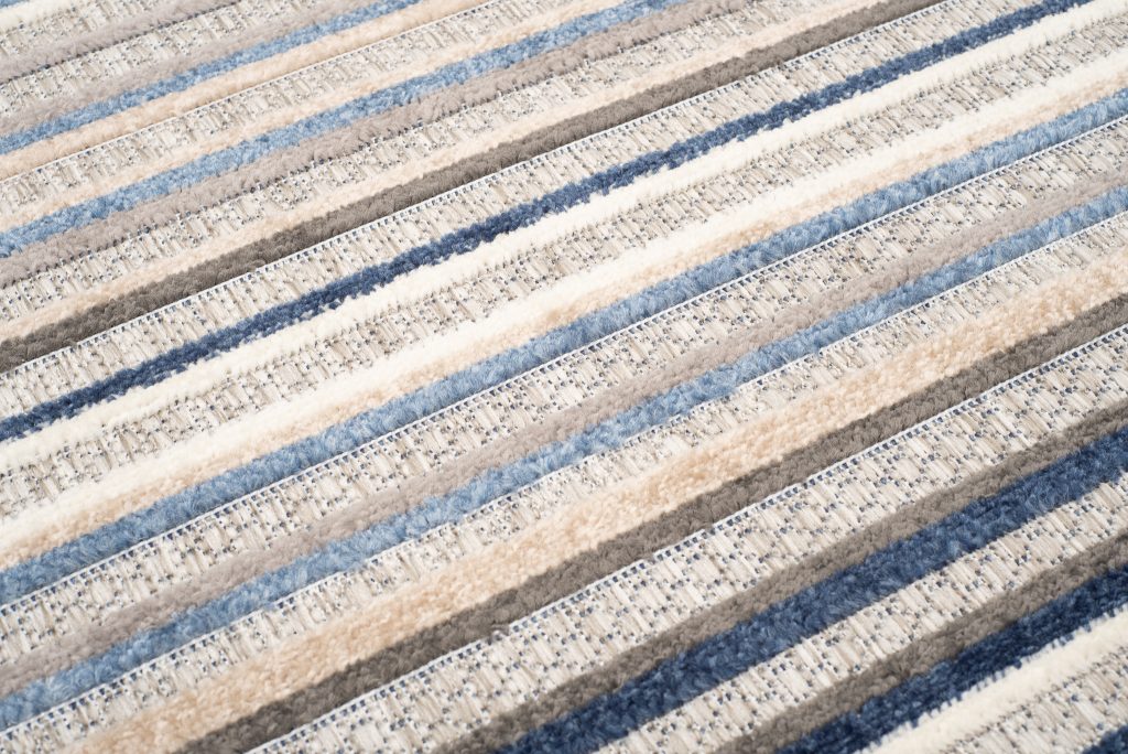 Tapis Extérieur Patio Gris Bleu Rayé