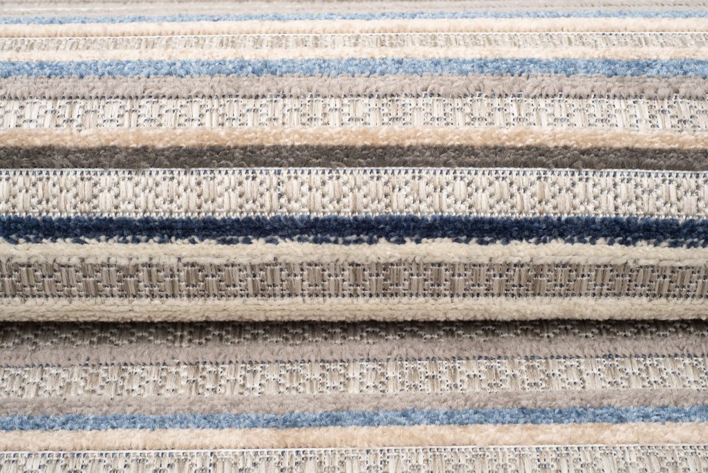 Tapis Extérieur Patio Gris Bleu Rayé