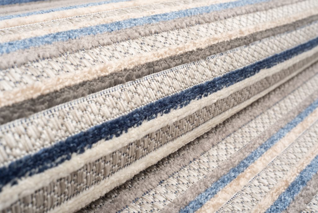 Tapis Extérieur Patio Gris Bleu Rayé