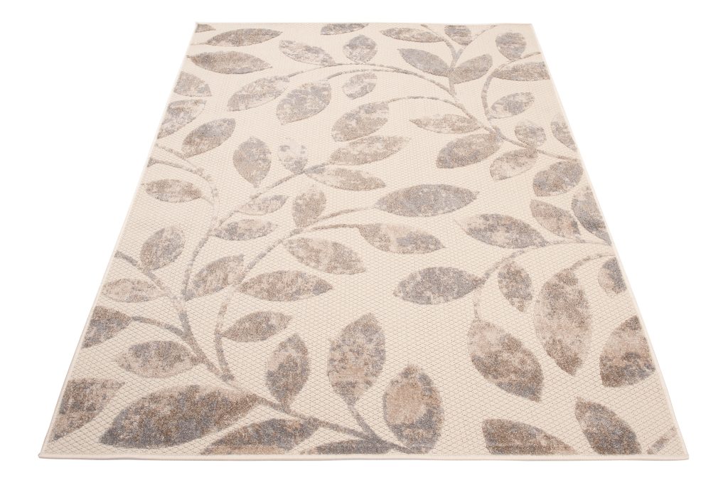 Tapis Extérieur Patio Crème Beige Feuilles