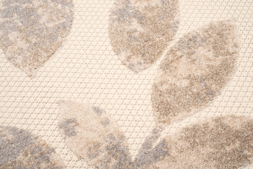 Tapis Extérieur Patio Crème Beige Feuilles