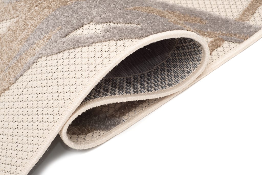 Tapis Extérieur Patio Crème Gris Feuilles