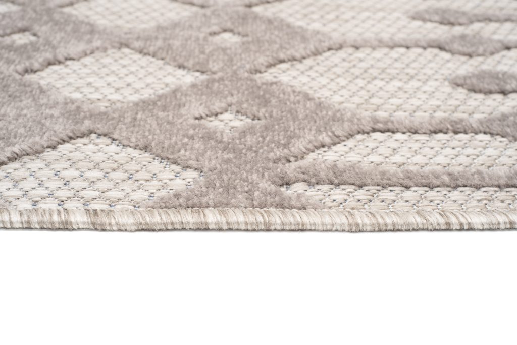 Tapis Extérieur Patio Gris Beige Ethnique