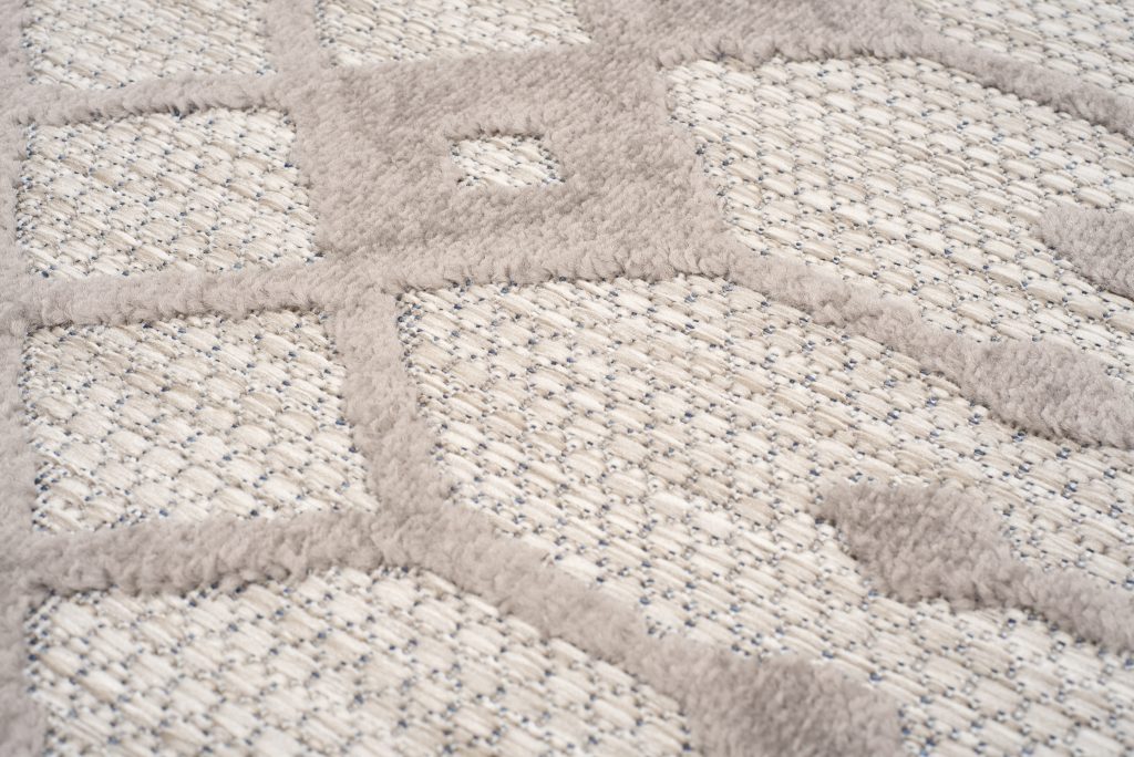 Tapis Extérieur Patio Gris Beige Ethnique