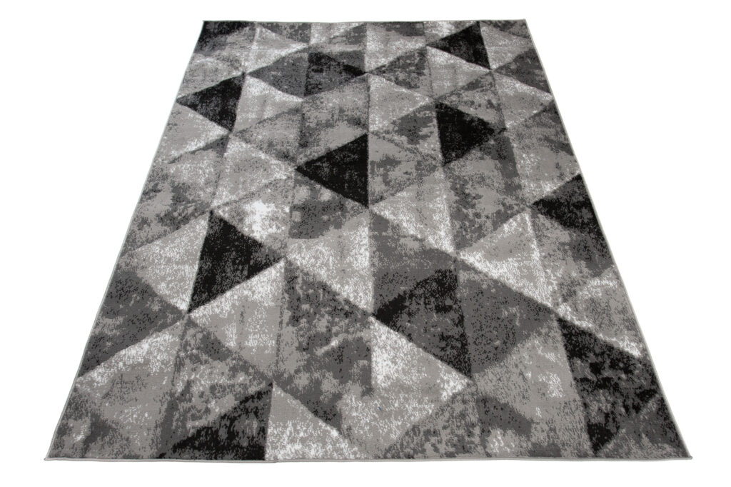 Tapis Luxury Gris Géométrique Triangles