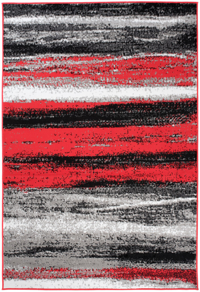 Tapis Maya Gris Rouge Rayé