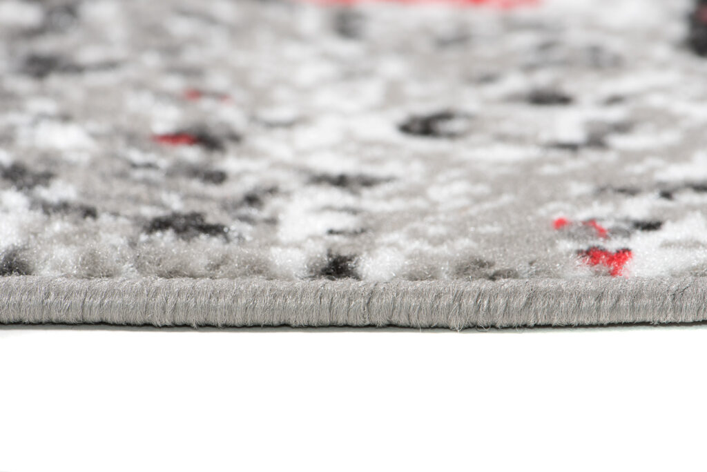 Tapis Maya Gris Rouge Rayures