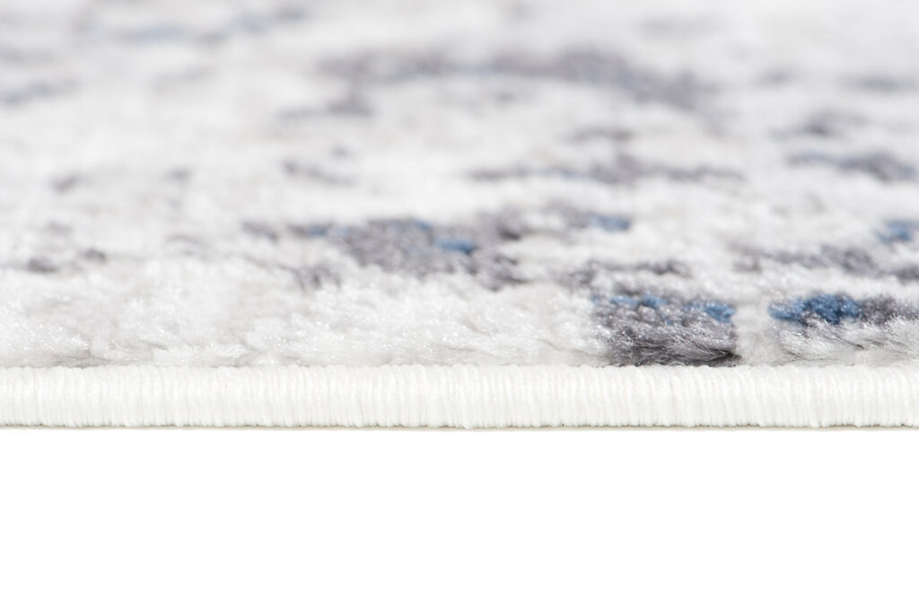 Tapis Sky Bleu Crème Vintage Losanges