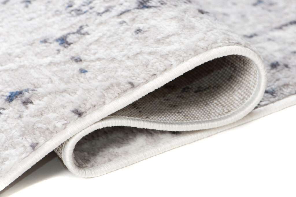 Tapis Sky Bleu Crème Vintage Losanges