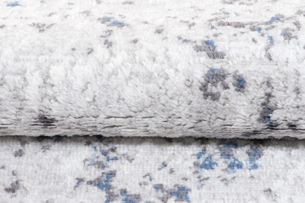 Tapis Sky Bleu Crème Vintage Losanges