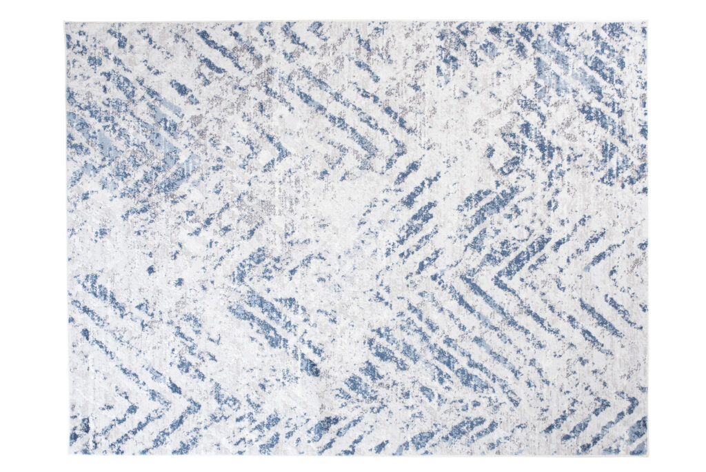 Tapis Sky Bleu Crème Moderne Zigzags