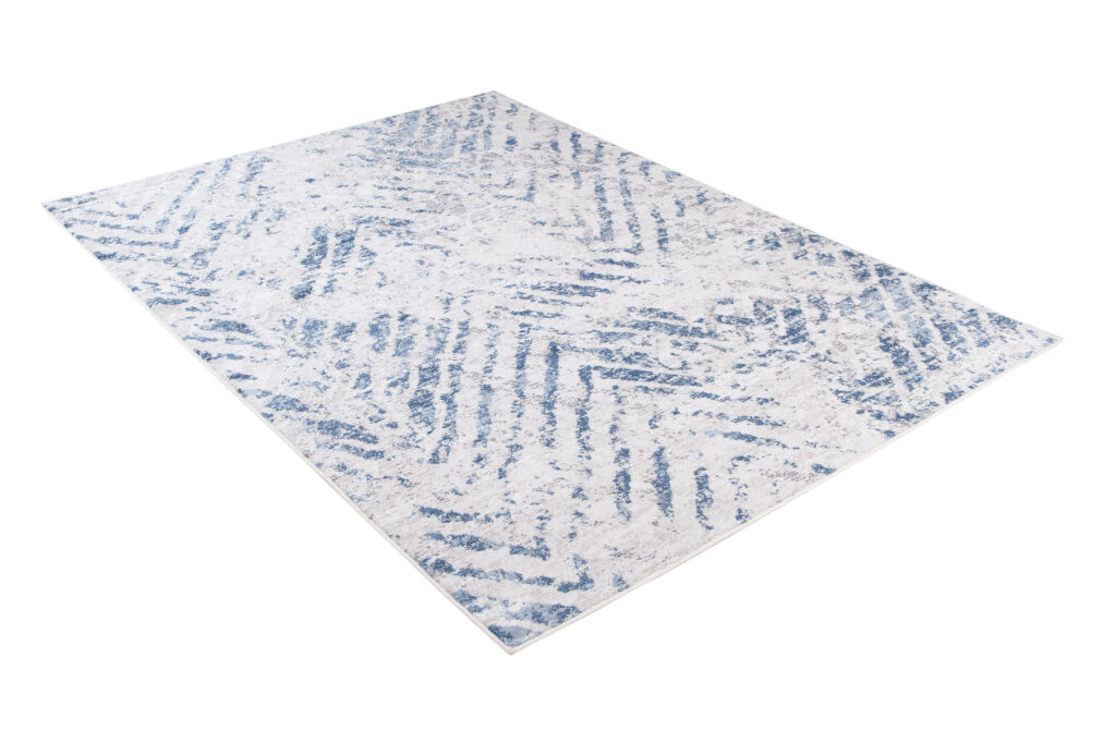 Tapis Sky Bleu Crème Moderne Zigzags