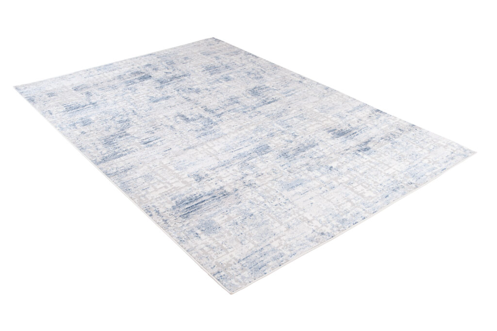 Tapis Sky Bleu Gris Abstrait Rayé