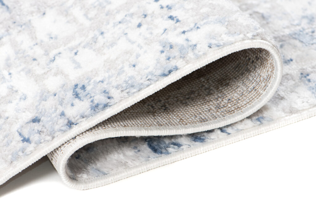 Tapis Sky Bleu Gris Abstrait Rayé