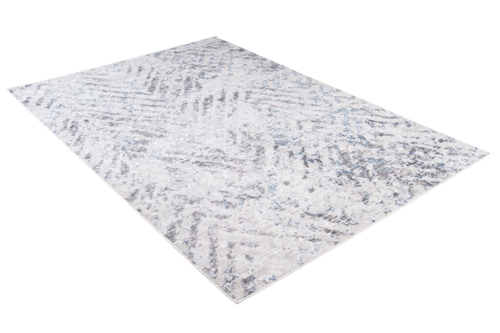 Tapis Sky Gris Bleu Moderne Zigzags