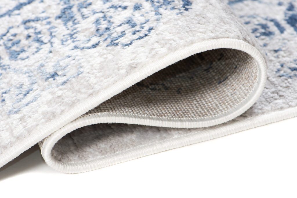 Tapis Sky Bleu Crème Rayures Vintage