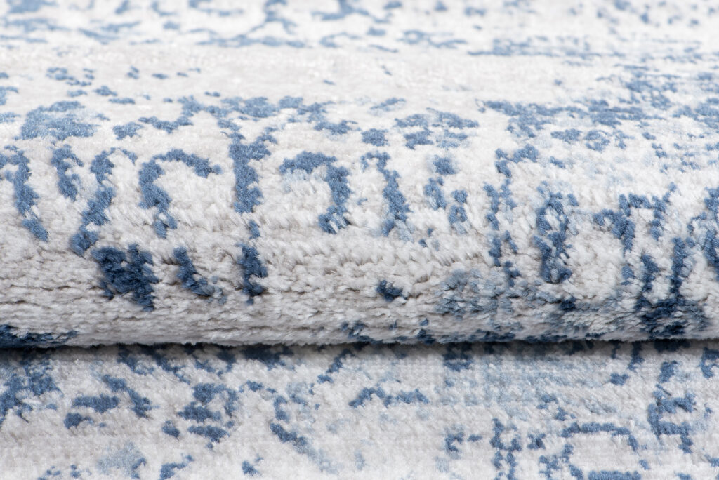 Tapis Sky Bleu Crème Rayures Vintage