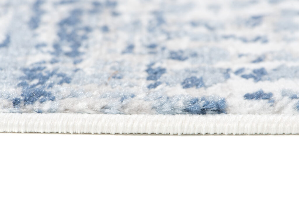 Tapis Sky Bleu Crème Ethnique Rayé