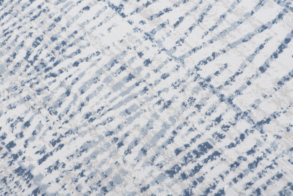 Tapis Sky Bleu Crème Ethnique Rayé
