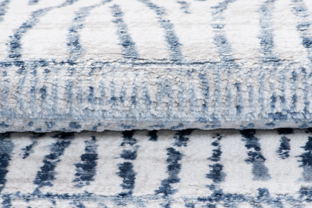 Tapis Sky Bleu Crème Ethnique Rayé