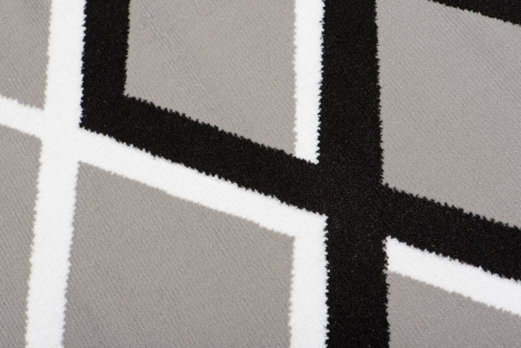 DREAM Tapis Moderne Géométrique Losanges Gris Noir Blanc Fin