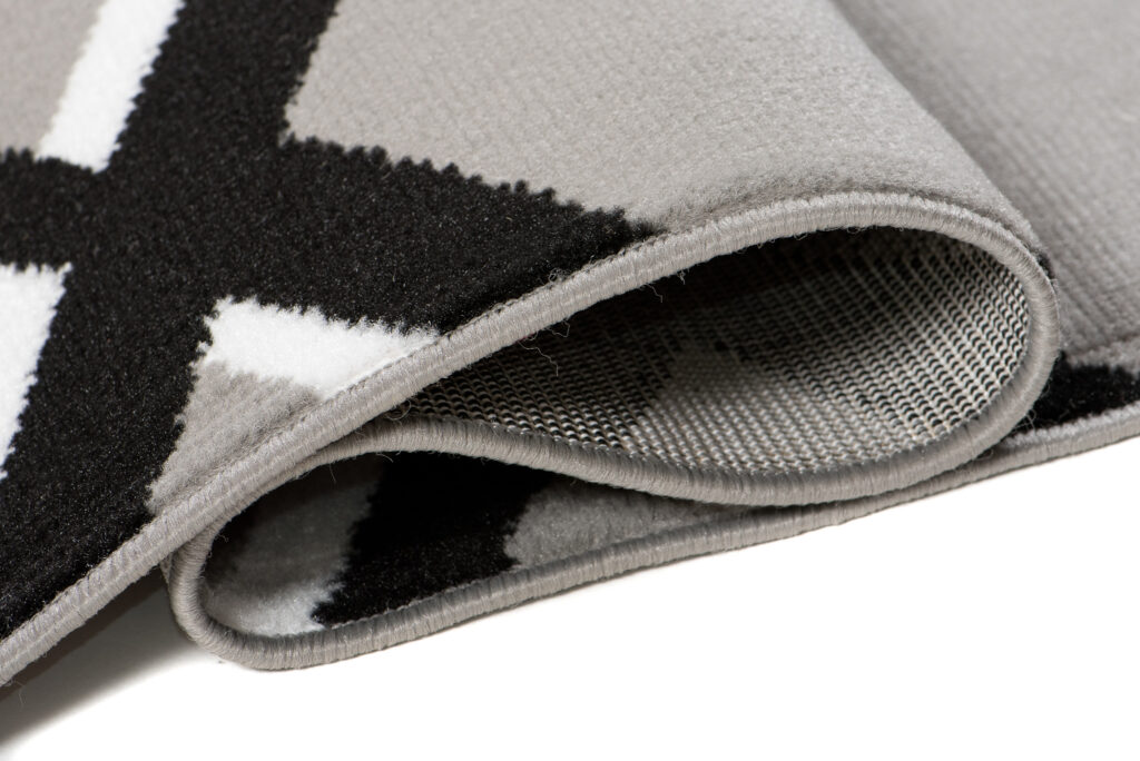 DREAM Tapis Moderne Géométrique Losanges Gris Noir Blanc Fin
