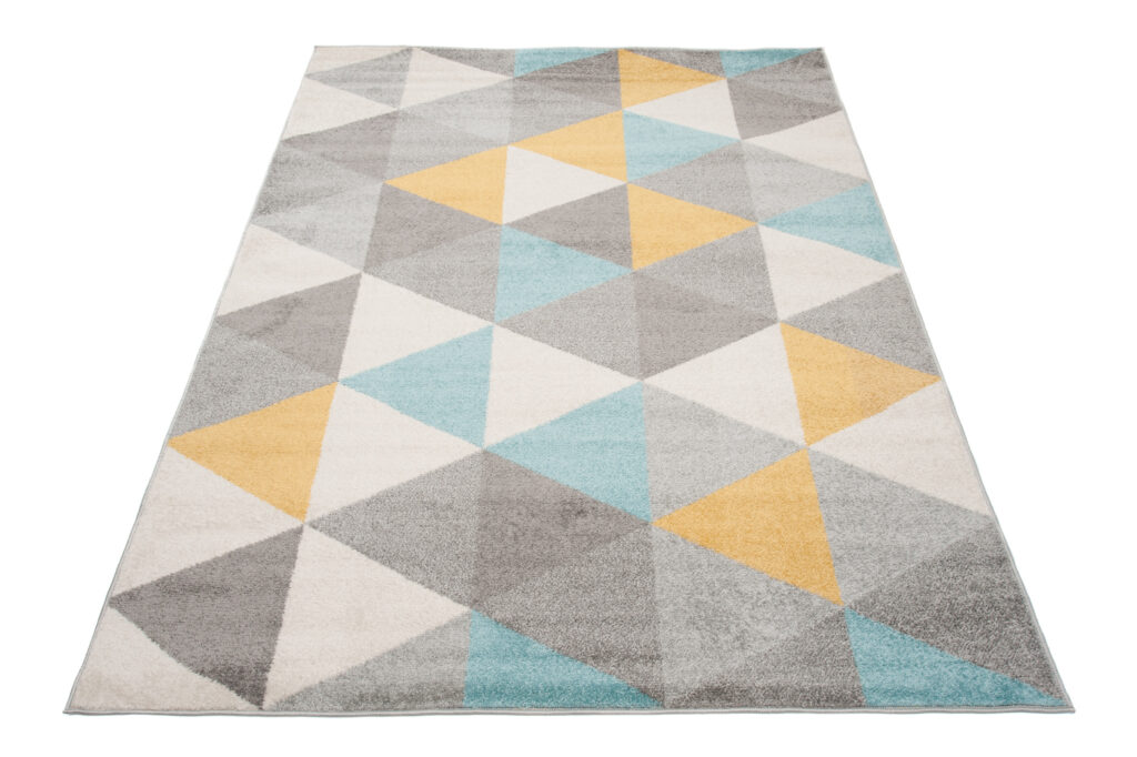 Tapis Lazur Gris Clair Multicolore Géométrique Triangles