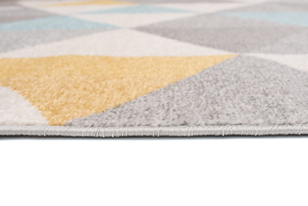 Tapis Lazur Gris Clair Multicolore Géométrique Triangles
