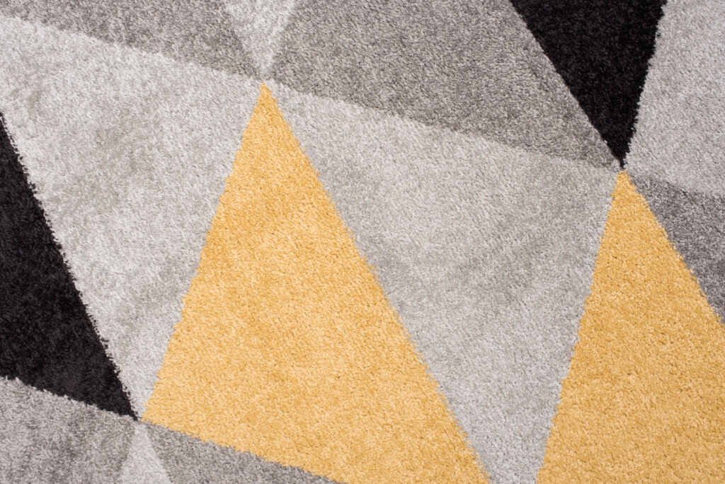 Tapis Lazur Gris Orange Géométrique Triangles