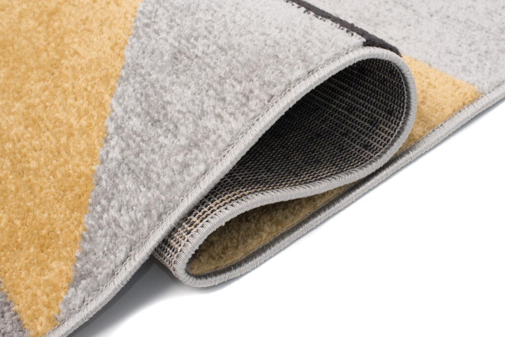 Tapis Lazur Gris Orange Géométrique Triangles