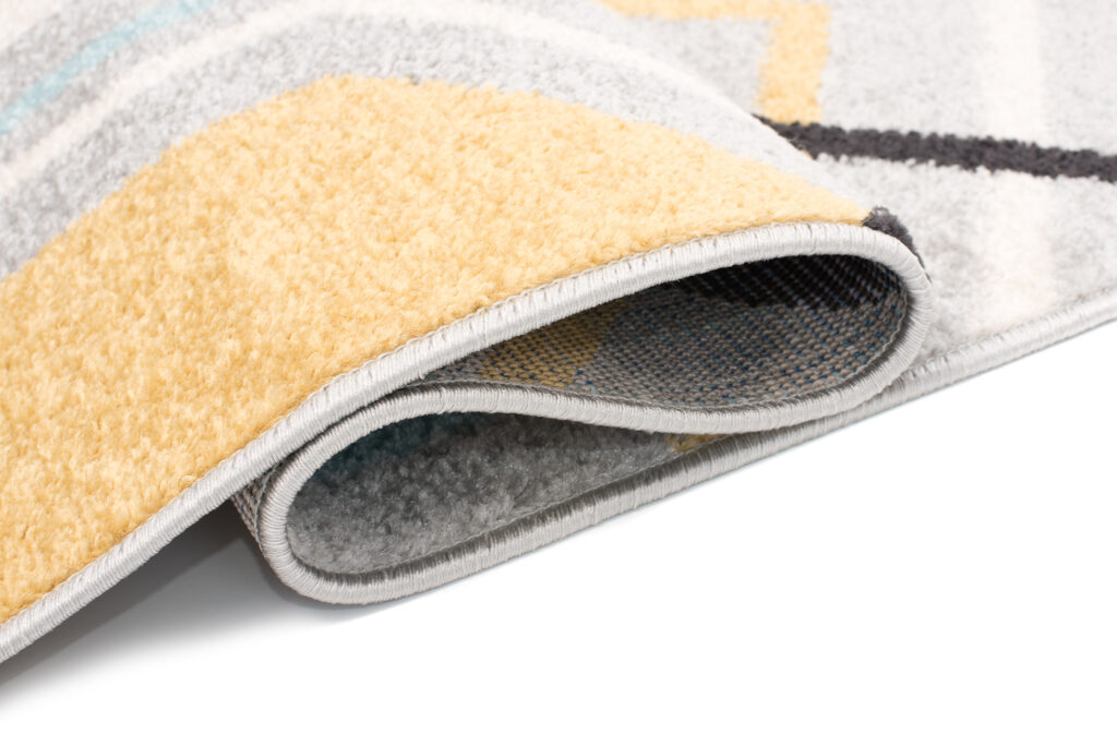 Tapis Lazur Gris Jaune Bleu Géométrique Hexagone
