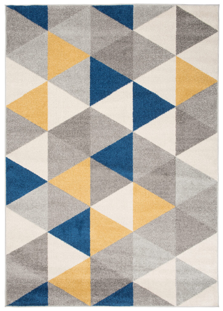 Tapis Lazur Gris Multicolore Géométrique Triangles